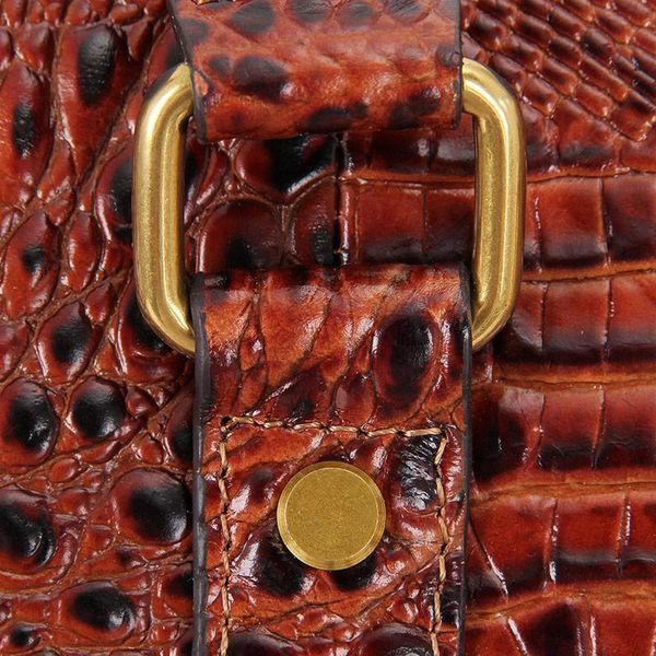 Сумка дорожная Vintage 14397 из натуральной кожи под крокодила 46х30,5х19 см Коричневая b14397 фото