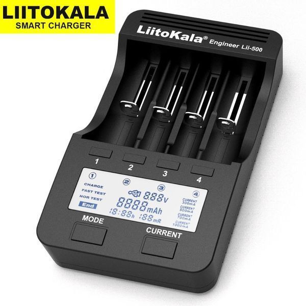 Заряднoe устройство Liitokala Lii-500 на 4 канала (для Ni-MH, Ni-CD, Li-Ion) с блоком питания + автоадаптер L500241 фото