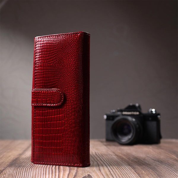 Шкіряний лакований гаманець з блоком для кредитних карток ST Leather 22682 Червоний b22682 фото