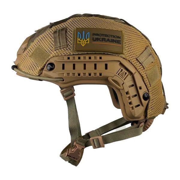 Защитный кевларовый шлем Fast Helmet NIJ IIIA (Койот) + Кавер (Мультикам) M L9006530 фото