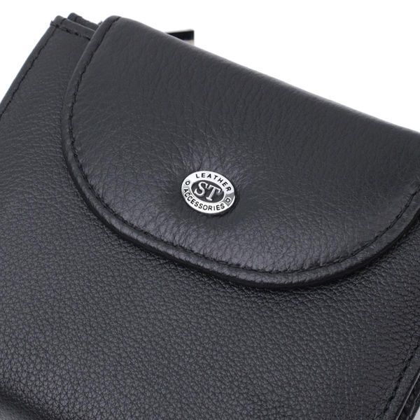 Зручний жіночий гаманець із монетницею із натуральної шкіри ST Leather 22711 Чорний b22711 фото