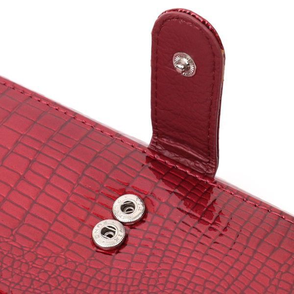 Шкіряний лакований гаманець з блоком для кредитних карток ST Leather 22682 Червоний b22682 фото