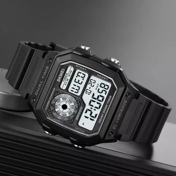 Чоловічий наручний спортивний годинник Skmei 1998 Чорний L900757 фото