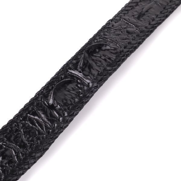 Ремінь-автомат CROCODILE LEATHER 18010 з натуральної шкіри крокодила Чорний b18010 фото
