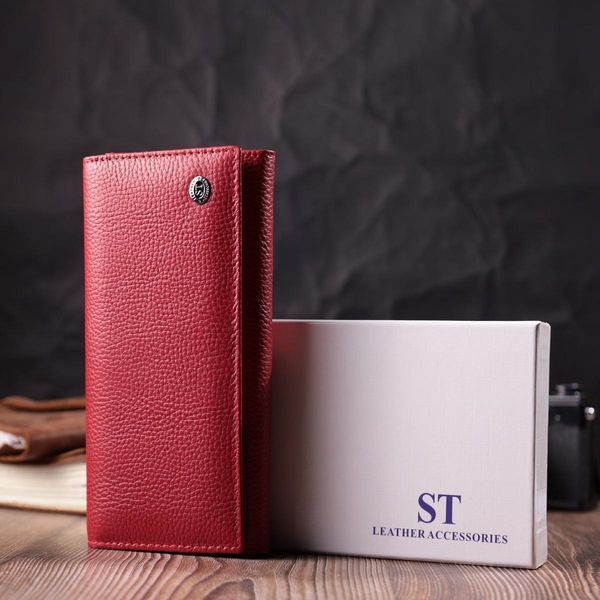 Яркий женский кошелек горизонтального формата из натуральной кожи ST Leather 22514 Красный b22514 фото