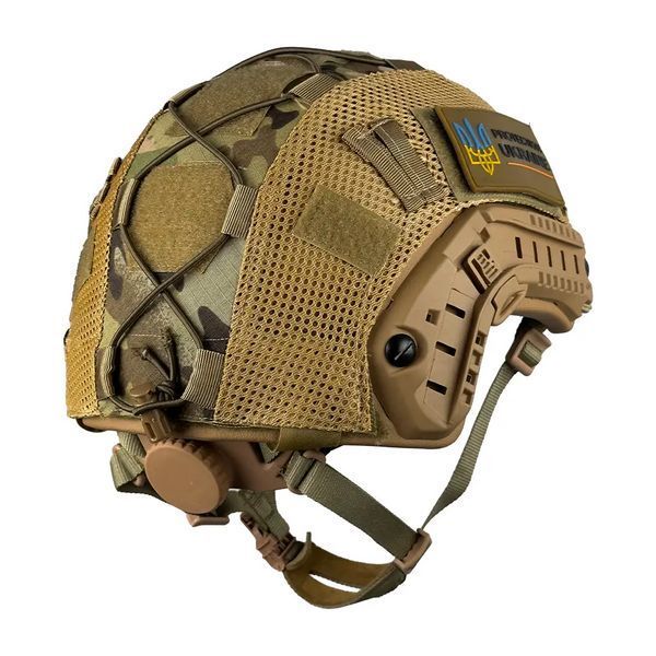 Защитный кевларовый шлем Fast Helmet NIJ IIIA (Койот) + Кавер (Мультикам) M L9006530 фото