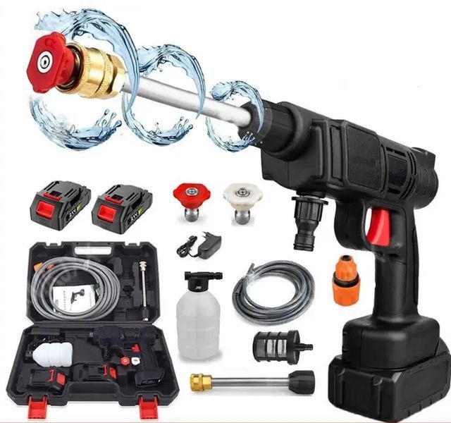 Автомийка високого тиску Cleaning Gun 68V + 2 акумулятори + кейс L703273 фото