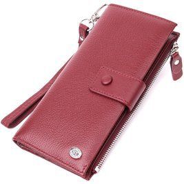 Вертикальный женский кошелек-клатч из натуральной кожи ST Leather 22535 Бордовый b22535 фото