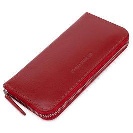 Кожаный женский кошелек на молнии GRANDE PELLE 11563 Красный b11563 фото