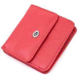 Женский компактный кошелек с карманом для монет из натуральной кожи ST Leather 22689 Красный b22689 фото