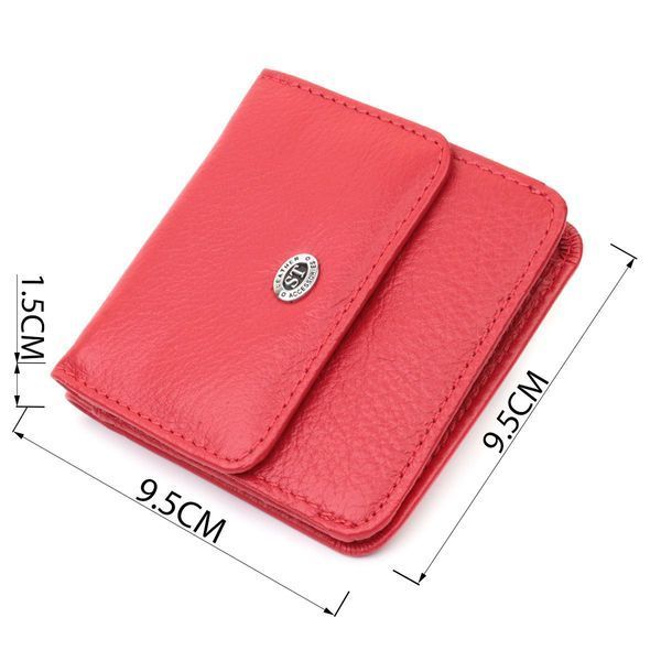 Женский компактный кошелек с карманом для монет из натуральной кожи ST Leather 22689 Красный b22689 фото