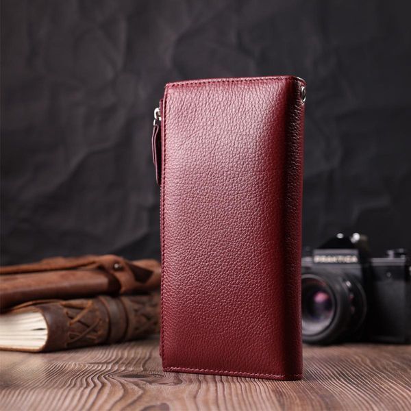 Вертикальный женский кошелек-клатч из натуральной кожи ST Leather 22535 Бордовый b22535 фото