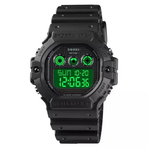 Спортивные мужские часы Skmei 1606 Черные с белым L7078721 фото