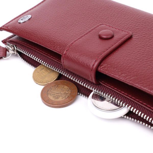 Вертикальный женский кошелек-клатч из натуральной кожи ST Leather 22535 Бордовый b22535 фото