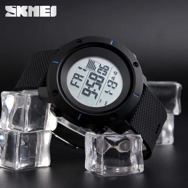 Мужские спортивные часы Skmei 1213 dekker черные с синим L12137 фото