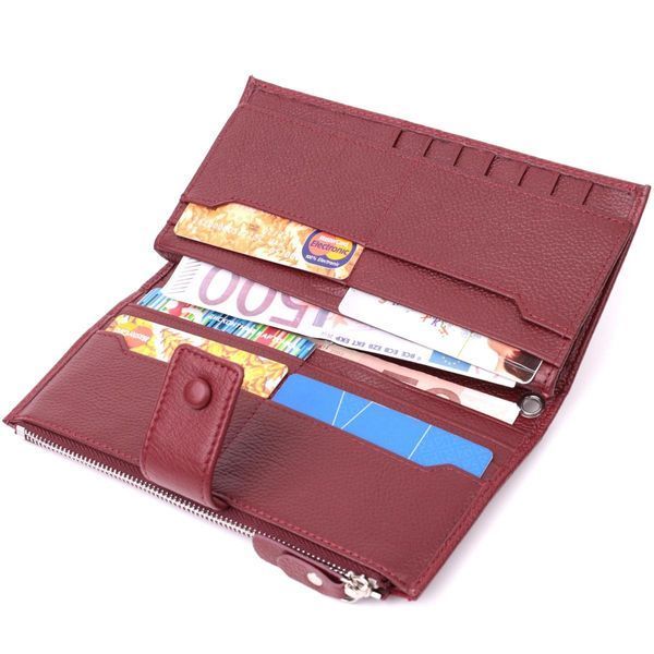 Вертикальный женский кошелек-клатч из натуральной кожи ST Leather 22535 Бордовый b22535 фото