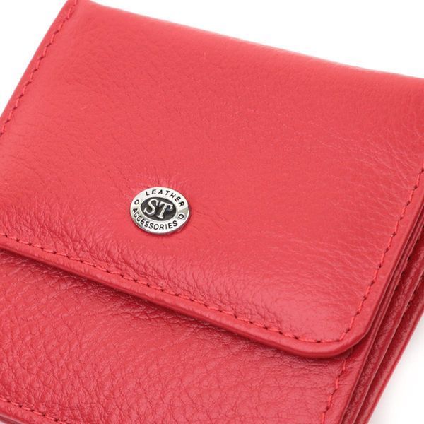 Женский компактный кошелек с карманом для монет из натуральной кожи ST Leather 22689 Красный b22689 фото