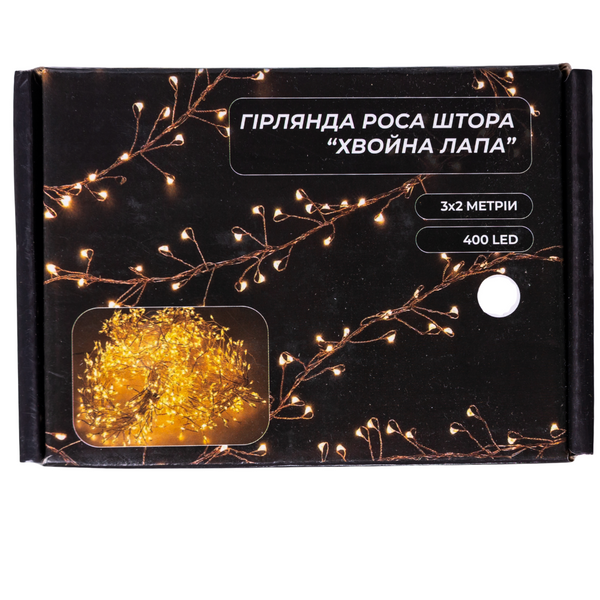 Гирлянда Хвойная лапа 3х2 м 400 LED Белый свет LU-D400LED2MW фото