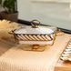 Мармитница фарфоровая Tiffany 1 л на металлической подставке с подогревом 28х23х7 см LU-SG-428-11 фото 1